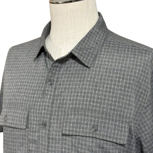 prAna Garvan Vented Shirt - Size Large - Gray Short Sleeve - Moisture Wicking - Picture 1 of 11